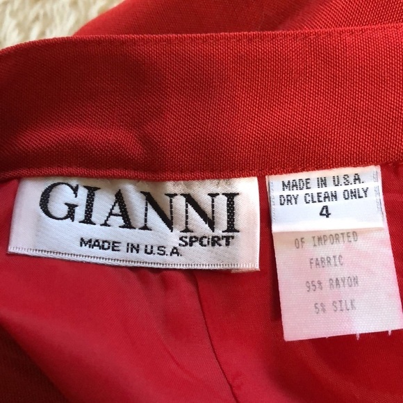 Red skirt silk rayon blend size 4 - Picture 4 of 8